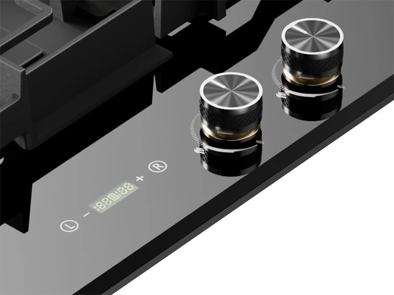 Bousit 4 Burner Tempered Glass Gas Stove B9074(Black)