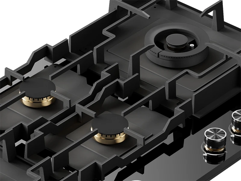 Bousit 4 Burner Tempered Glass Gas Stove B9074(Black)