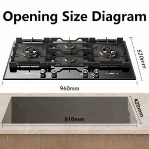 Professional Manufacturer | Household Kitchen Built In 4 Burner Gas Cooker | B9064(Black)