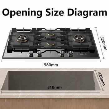 Professional Manufacturer | Household Kitchen Built In 4 Burner Gas Cooker | B9064(Black)