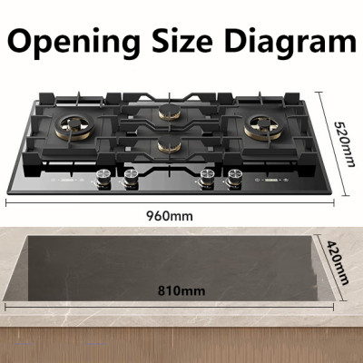 Professional Manufacturer | Household Kitchen Built In 4 Burner Gas Cooker | B9064(Black)