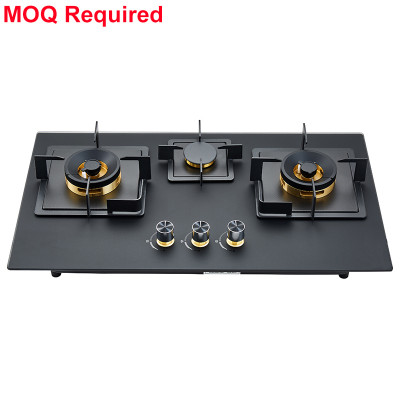 3 Burner Gas Stove Manufacturer | Black Glass  Gas Stove Wholesaler  | B392 | MOQ Required