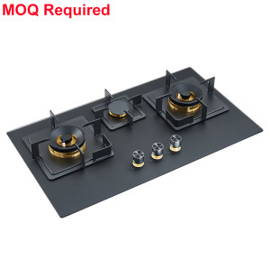3 Burner Gas Stove Manufacturer | Black Glass  Gas Stove Wholesaler  | B392 | MOQ Required
