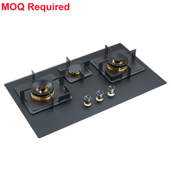 3 Burner Gas Stove Manufacturer | Black Glass  Gas Stove Wholesaler  | B392 | MOQ Required