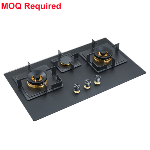 3 Burner Gas Stove Manufacturer | Black Glass  Gas Stove Wholesaler  | B392 | MOQ Required