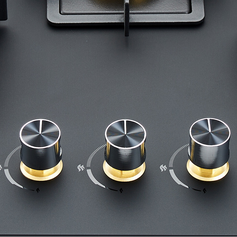 Metal Knob of Bousit 3 Burner Tempered Glass Gas Stove B392