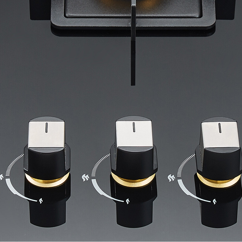 Metal Knob of Bousit 3 Burner Tempered Glass Gas Stove B386-C