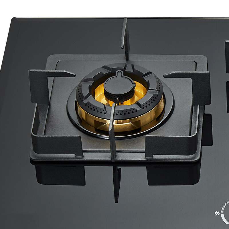 Copper Burner and Copper Fire Cover of Bousit 3 Burner Tempered Glass Gas Stove B388
