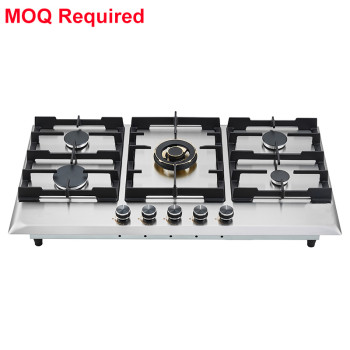 5-Burner built-in hob supplier | Cast Iron Stainless Stove OEM |  G955