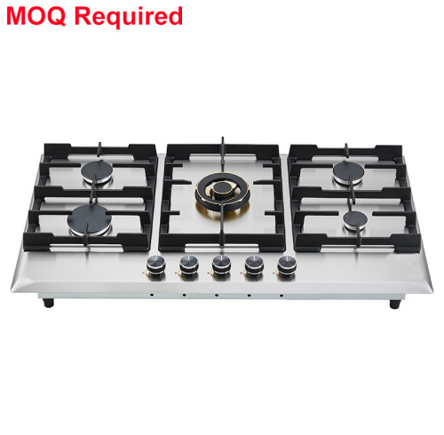 5-Burner built-in hob supplier | Cast Iron Stainless Stove OEM | G955