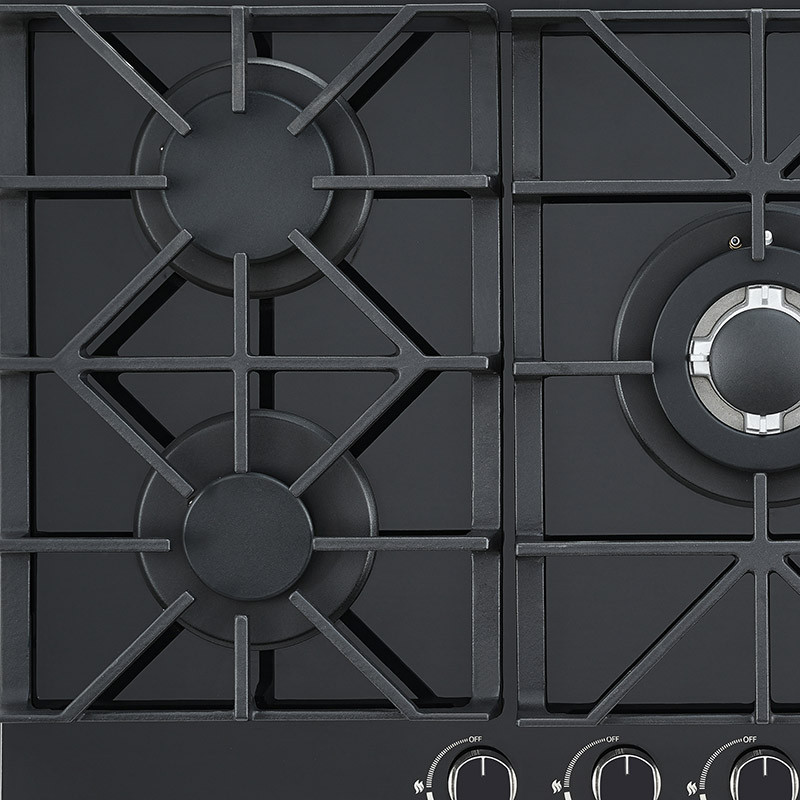 Cast Iron Pan Support of Bousit 5 Burner Tempered Glass Gas Stove B560