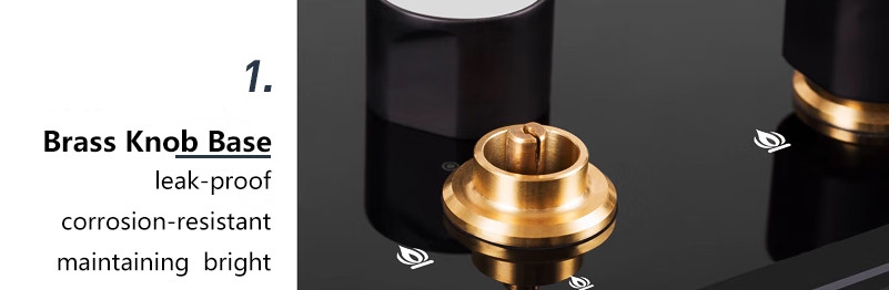 Customizable gas hob components including burners, knobs, pan supports, ignition system, and logo plates for OEM projects.