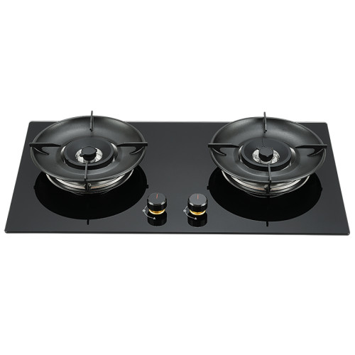 2 Burner Black Glass Gas Stove OEM Manufacturer | 5.2kW High Power | B370
