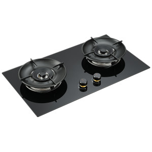 2 Burner Black Glass Gas Stove OEM Manufacturer | 5.2kW High Power | B370