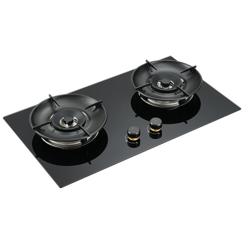 2 Burner Black Glass Gas Stove OEM Manufacturer | 5.2kW High Power | B370