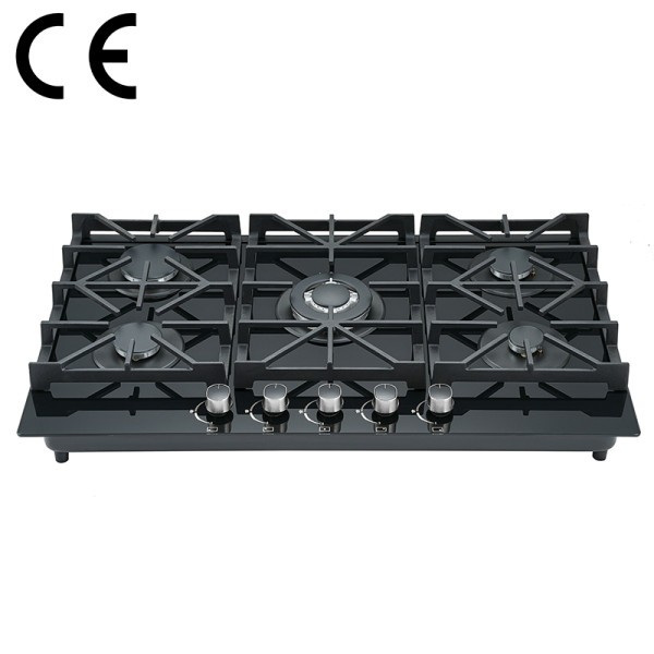 High Efficiency5 Burner Gas Stove | Tempered Glass Hob B560