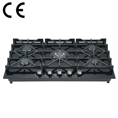 High Efficiency5 Burner Gas Stove | Tempered Glass Hob B560