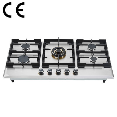 5-Burner built-in hob supplier | Cast Iron Stainless Stove OEM |  G955
