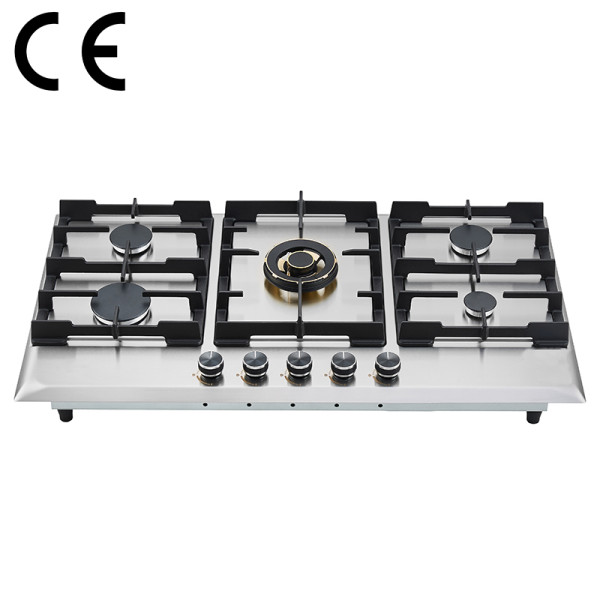 5-Burner built-in hob supplier | Cast Iron Stainless Stove OEM |  G955