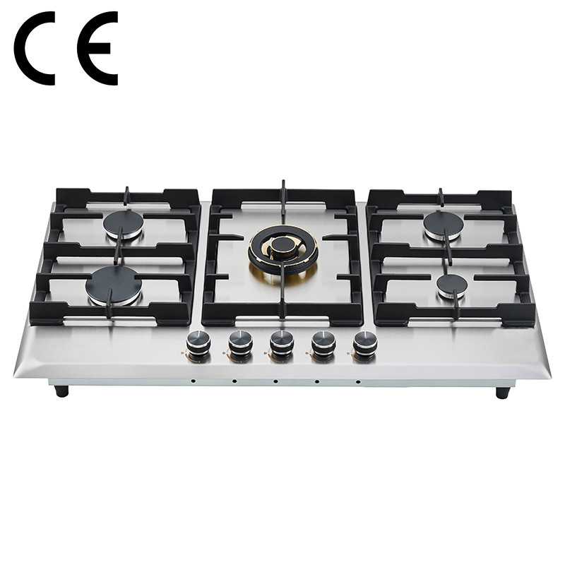 5-Burner built-in hob supplier | Cast Iron Stainless Stove OEM | G955