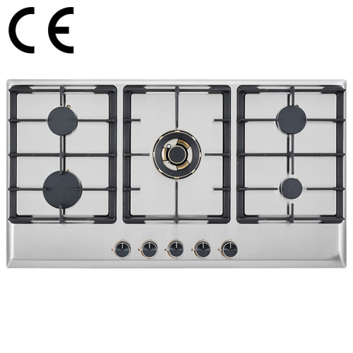 5-Burner built-in hob supplier | Cast Iron Stainless Stove OEM | G955