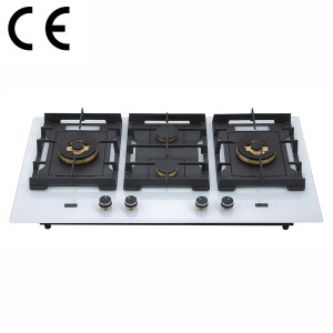 960mm White Tempered Glass 4 Burner Gas Stove with CE Certification | B905（White）