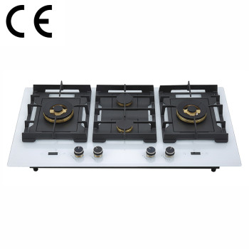 960mm White Tempered Glass 4 Burner Gas Stove with CE Certification | B905（White）