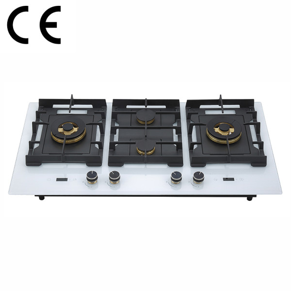 960mm White Tempered Glass 4 Burner Gas Stove with CE Certification | B905（White）