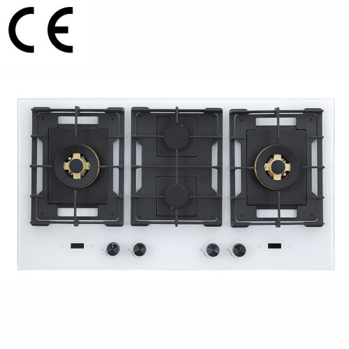 960mm White Tempered Glass 4 Burner Gas Stove with CE Certification | B905（White）