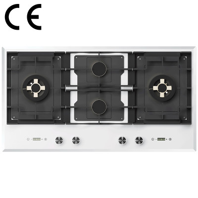 White CE Certified Glass Gas Cooktop | Built-in Kitchen Hob Manufacturer B9064