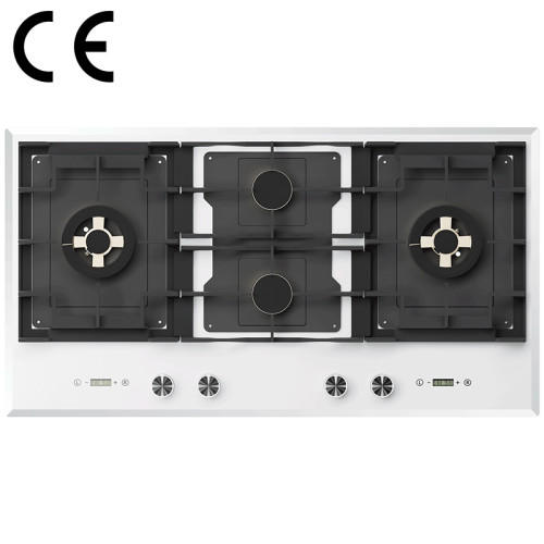White CE Certified Glass Gas Cooktop | Built-in Kitchen Hob Manufacturer B9064