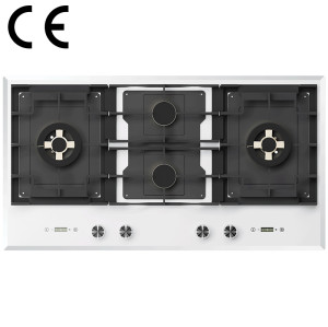 White CE Certified Glass Gas Cooktop | Built-in Kitchen Hob Manufacturer B9064