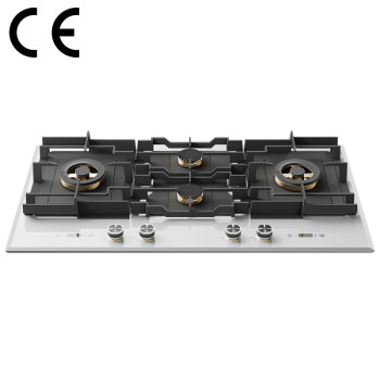 White CE Certified Glass Gas Cooktop | Built-in Kitchen Hob Manufacturer B9064