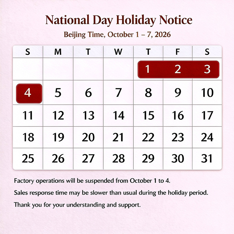 China National Day Holiday Notice of Gas Stove Manufacturer Bousit