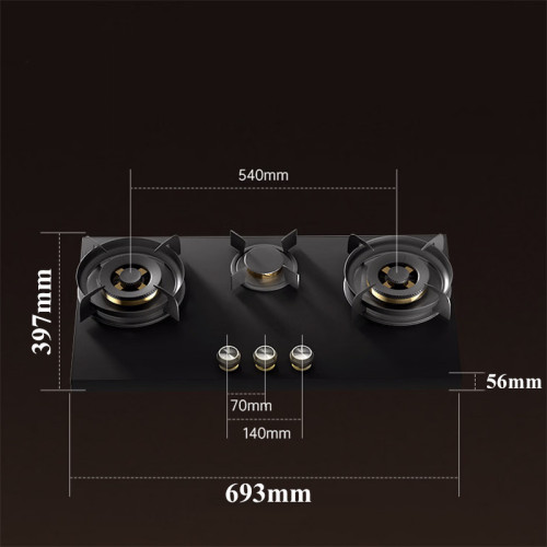 Professional 3 Burner Gas Stove for Sintered Stone Manufacturer | DYB21