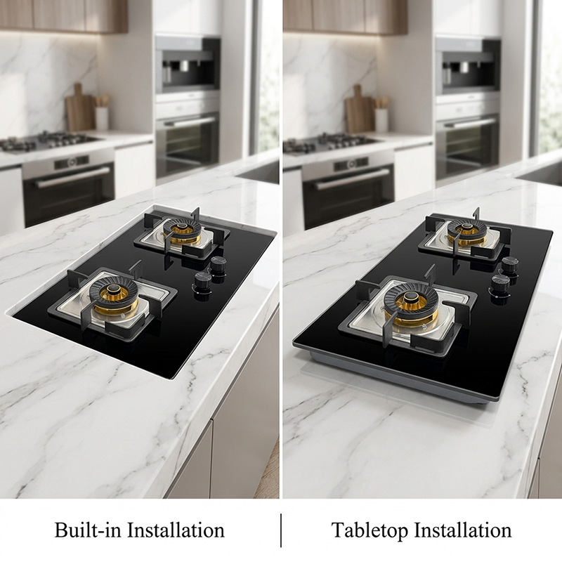 OEM gas stove manufacturer offering built-in and tabletop gas cooker installation solutions