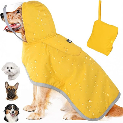 Hooded dog raincoats cape outdoor waterproof, suitable for small to medium to large dogs and puppies