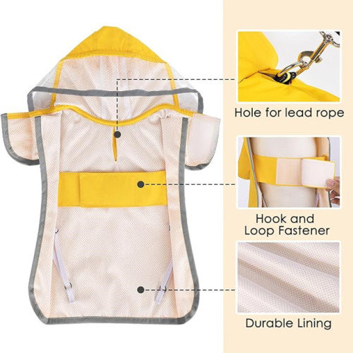 Hooded dog raincoats cape outdoor waterproof, suitable for small to medium to large dogs and puppies