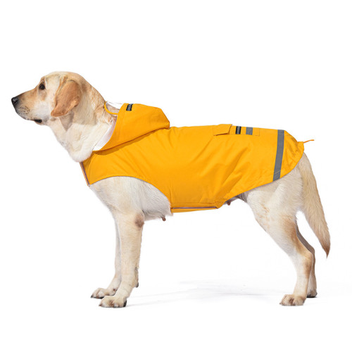 Pet raincoat new double big dog Golden Retriever reflective strip dog coat wholesale dog raincoat