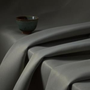 Polyester Single-Sided Shining Sateen Blackout Drapery Fabric. Ava-Gray For Living Room, Retail Store. Custom Blackout Curtain. Home Textile.