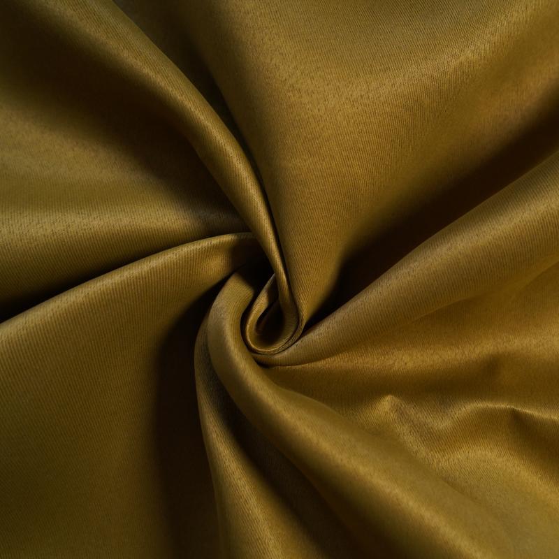 Single-Sided Shining Sateen Blackout Drapery Fabric-Golden