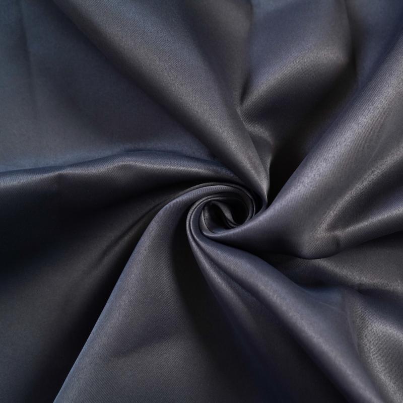 Single-Sided Shining Sateen Blackout Drapery Fabric-Sliver Gray
