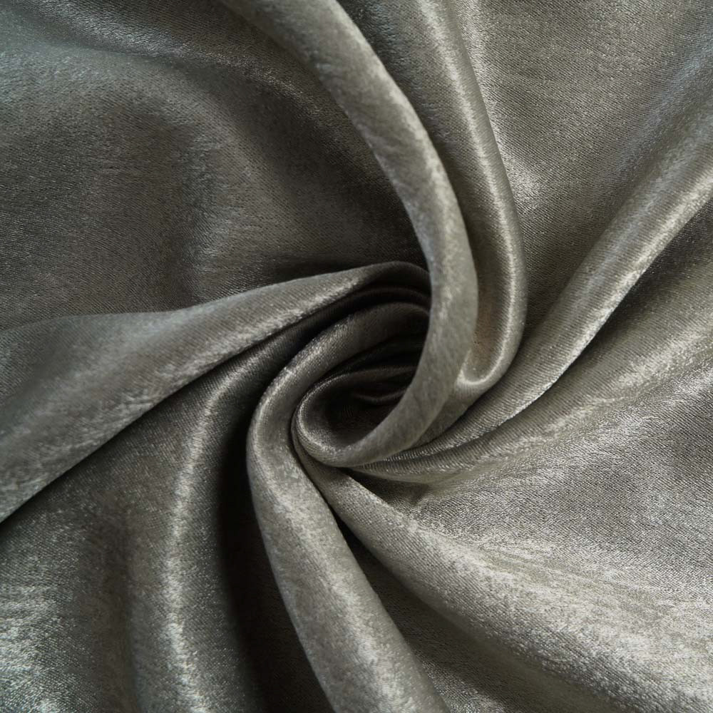 Single-Sided Sateen Fluffiness Blackout Drapery Fabric-Gray