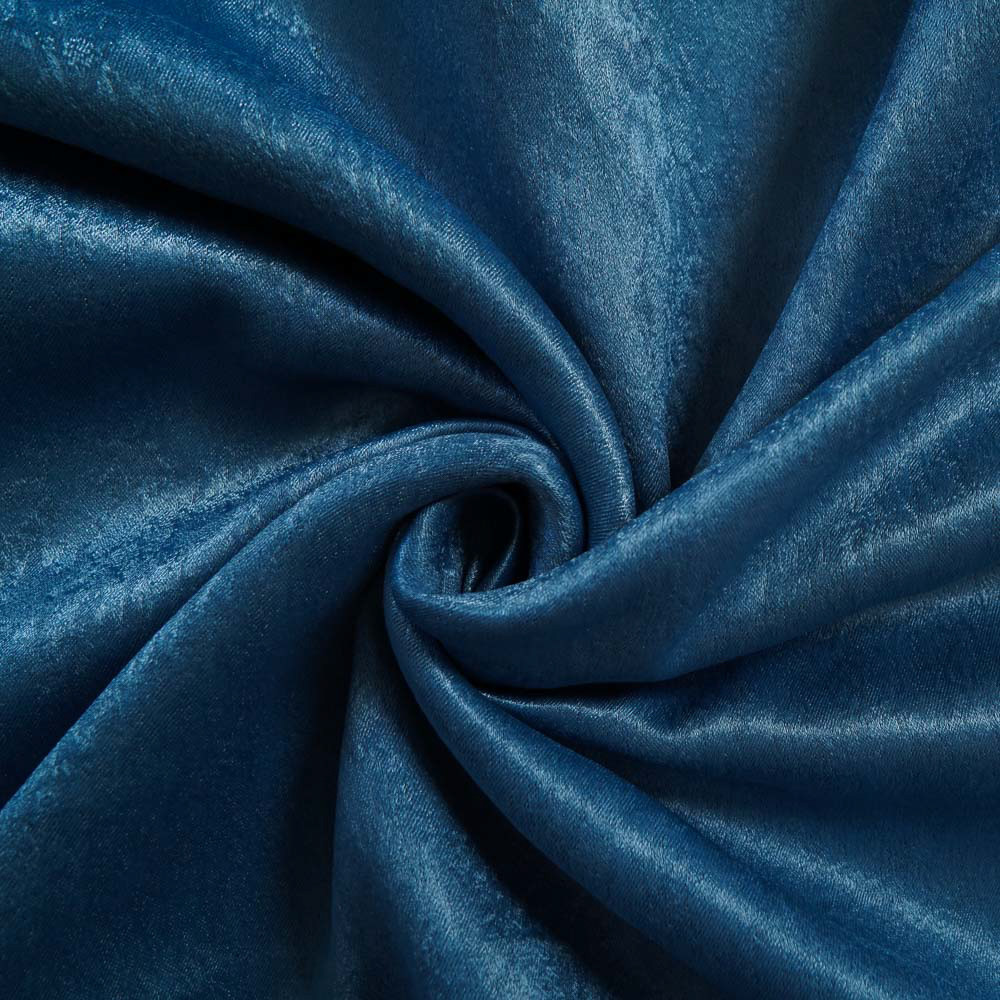 Single-Sided Sateen Fluffiness Blackout Drapery Fabric-Blue