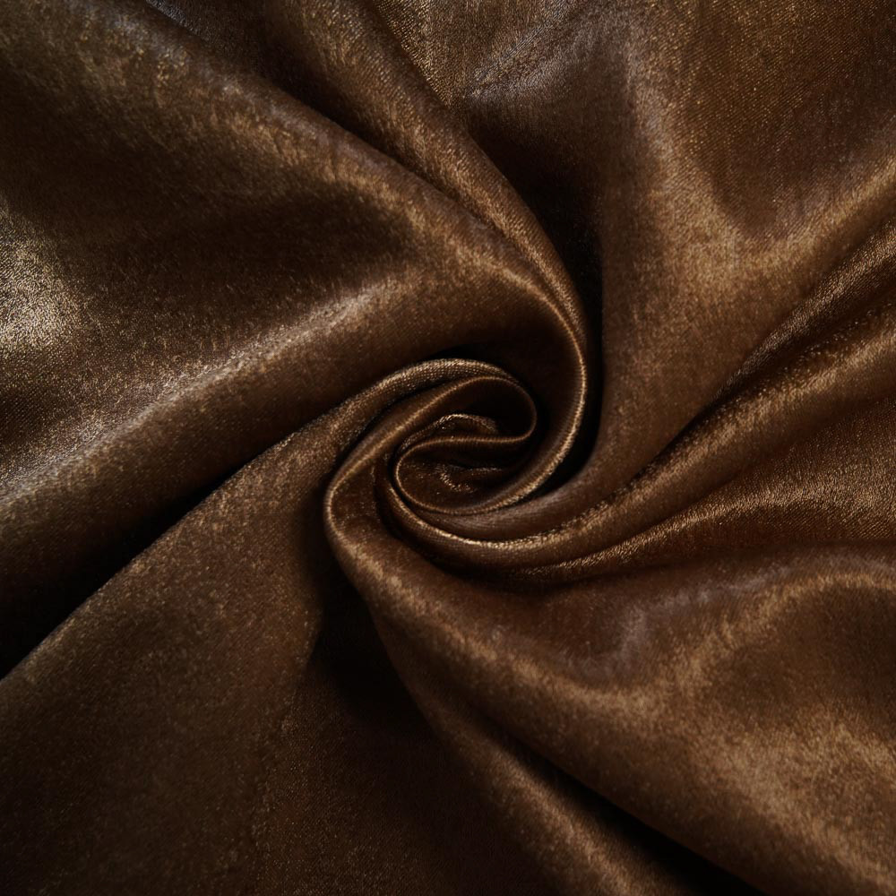 Single-Sided Sateen Fluffiness Blackout Drapery Fabric-Dark Golden