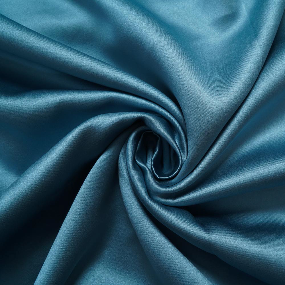 Double-Sided Sateen Blackout Drapery Fabric-Med Blue