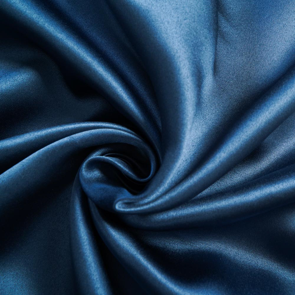 Double-Sided Sateen Blackout Drapery Fabric-Blue