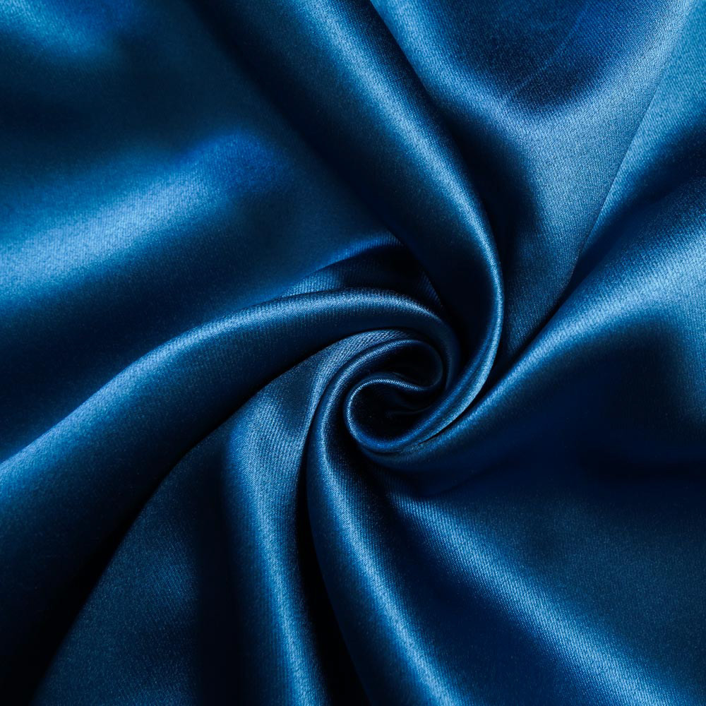 Single-Sided Black Y/D Sateen Blackout Drapery Fabric-Blue