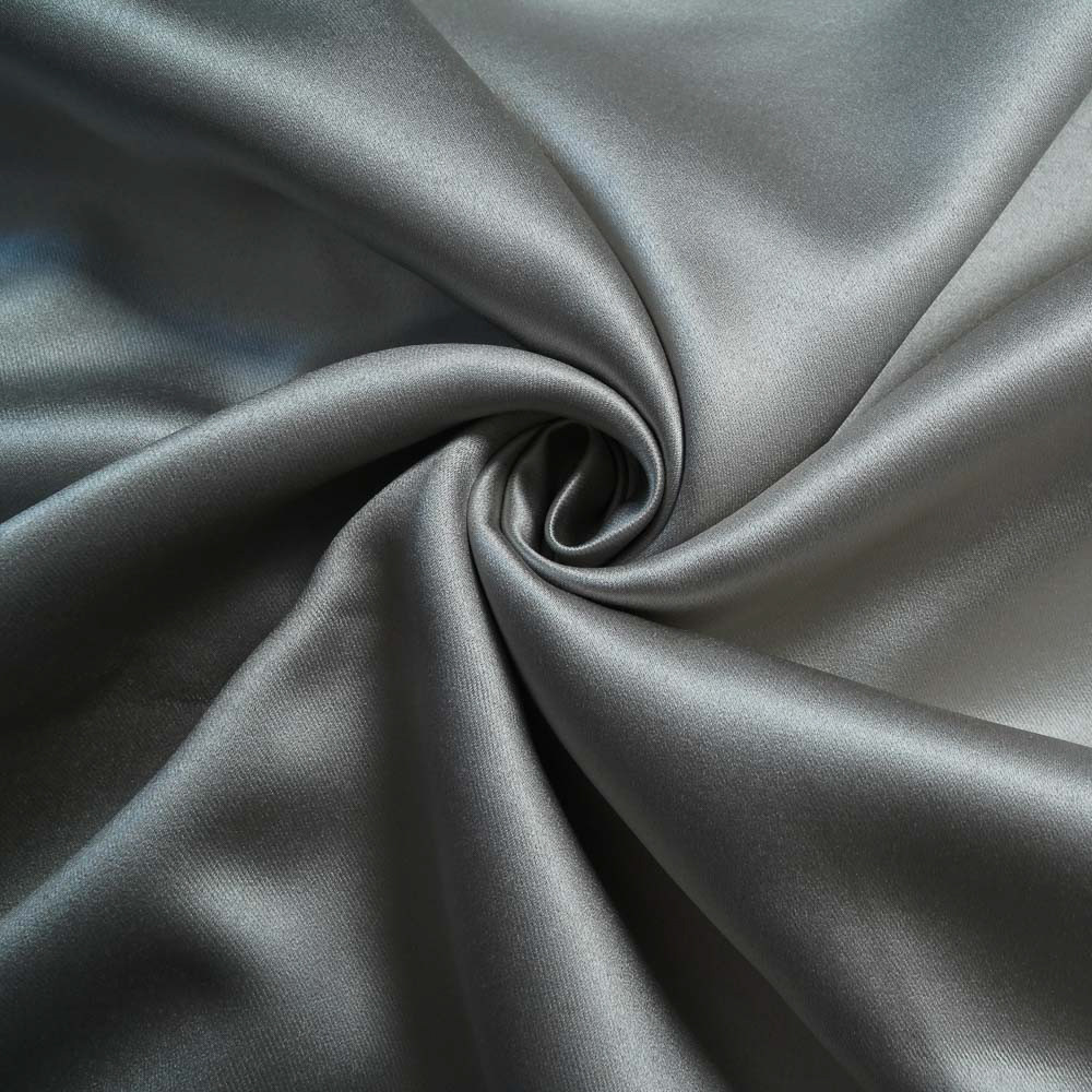 Single-Sided Black Y/D Sateen Blackout Drapery Fabric-Gray