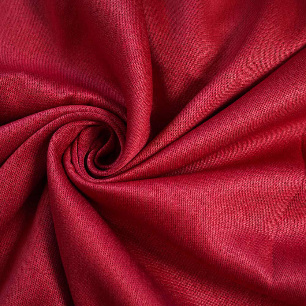 Double-Sided Linen Look Blackout Drapery Fabric-Jam red